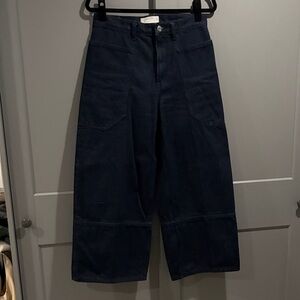 Everlane Way High Gardener Dark Blue Wide-Leg Pants